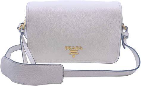 Prada Womens Vitello Phenix Shoulder Flop Ivory Leather 